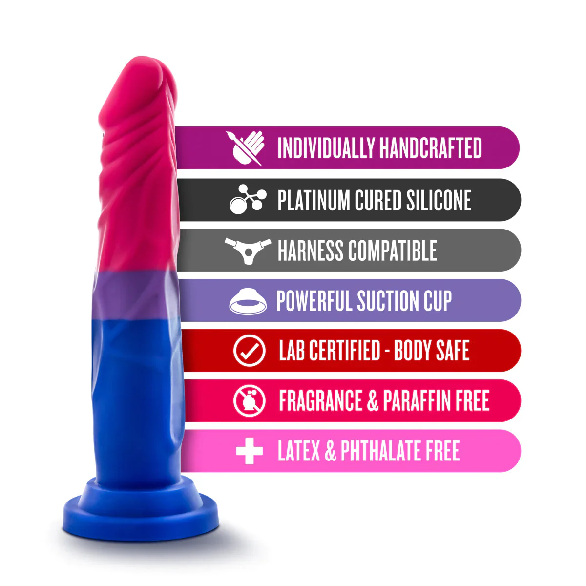 Avant Pride Love P8 Artisan 7 Inch Dildo with Suction Cup Base - Image 3