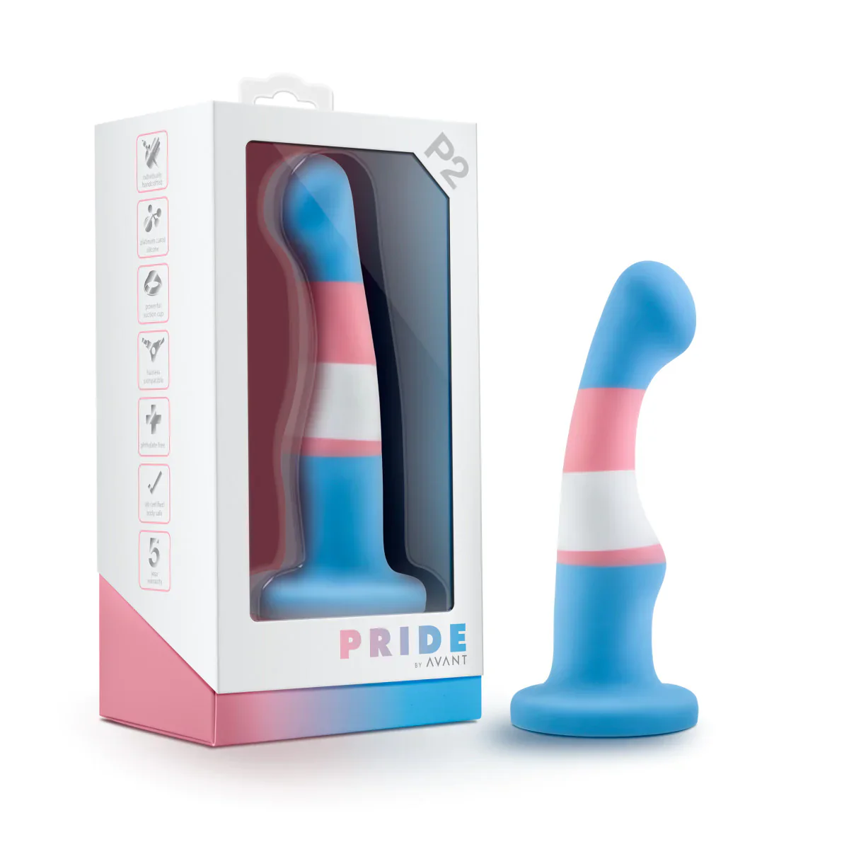 Avant Pride True Blue P2 Artisan 6 Inch Curved P-Spot / G-Spot Dildo with Suction Cup - Image 10