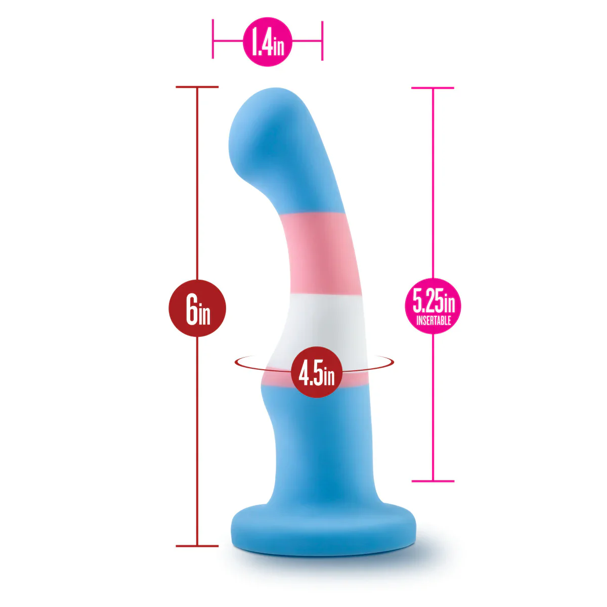 Avant Pride True Blue P2 Artisan 6 Inch Curved P-Spot / G-Spot Dildo with Suction Cup - Image 2