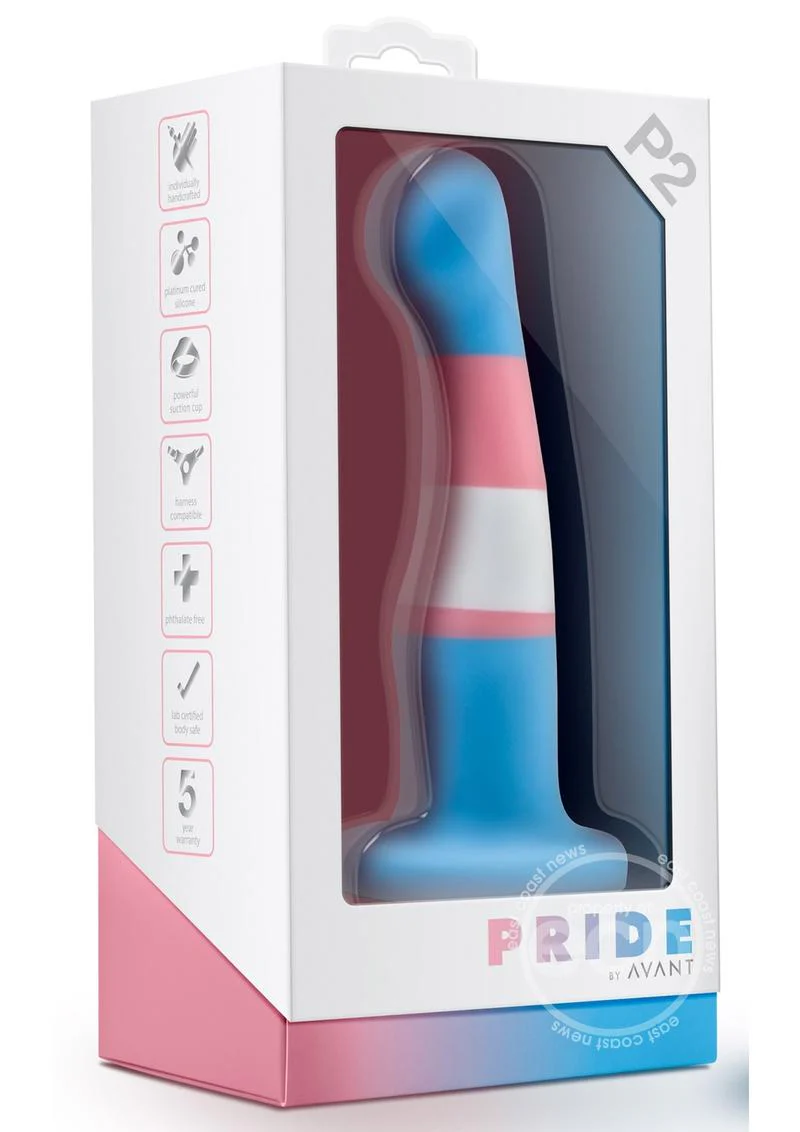 Avant Pride True Blue P2 Artisan 6 Inch Curved P-Spot / G-Spot Dildo with Suction Cup - Image 3