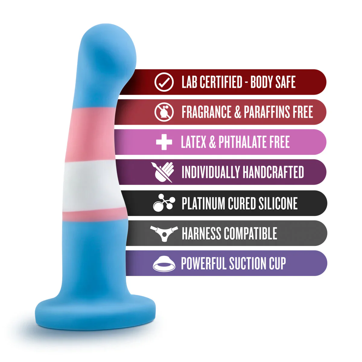 Avant Pride True Blue P2 Artisan 6 Inch Curved P-Spot / G-Spot Dildo with Suction Cup - Image 4