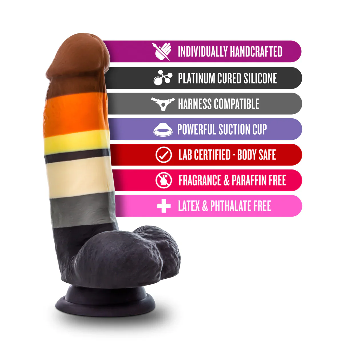 Avant Pride Bear P9 Artisan 8 Inch Dildo with Suction Cup Base - Image 4