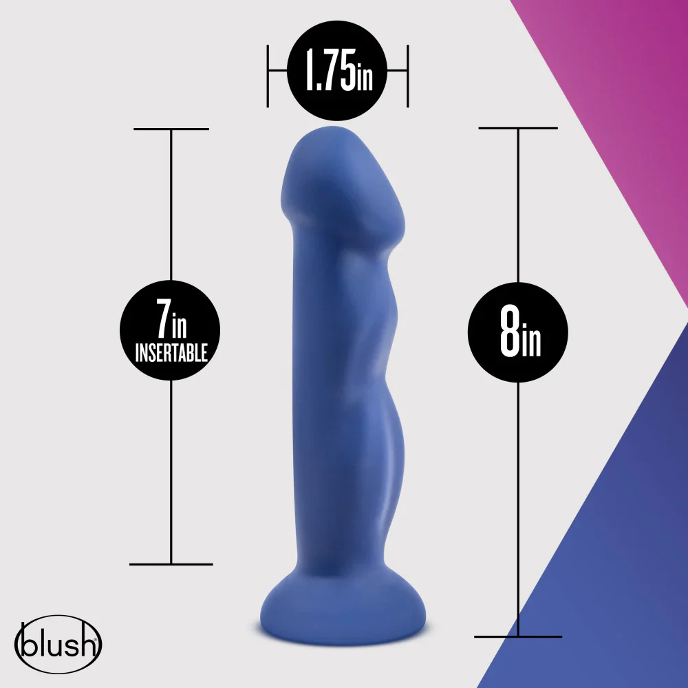Avant Suko Indigo D12: Artisan 8 Inch Curved G-Spot Dildo with Suction Cup Base - Image 2