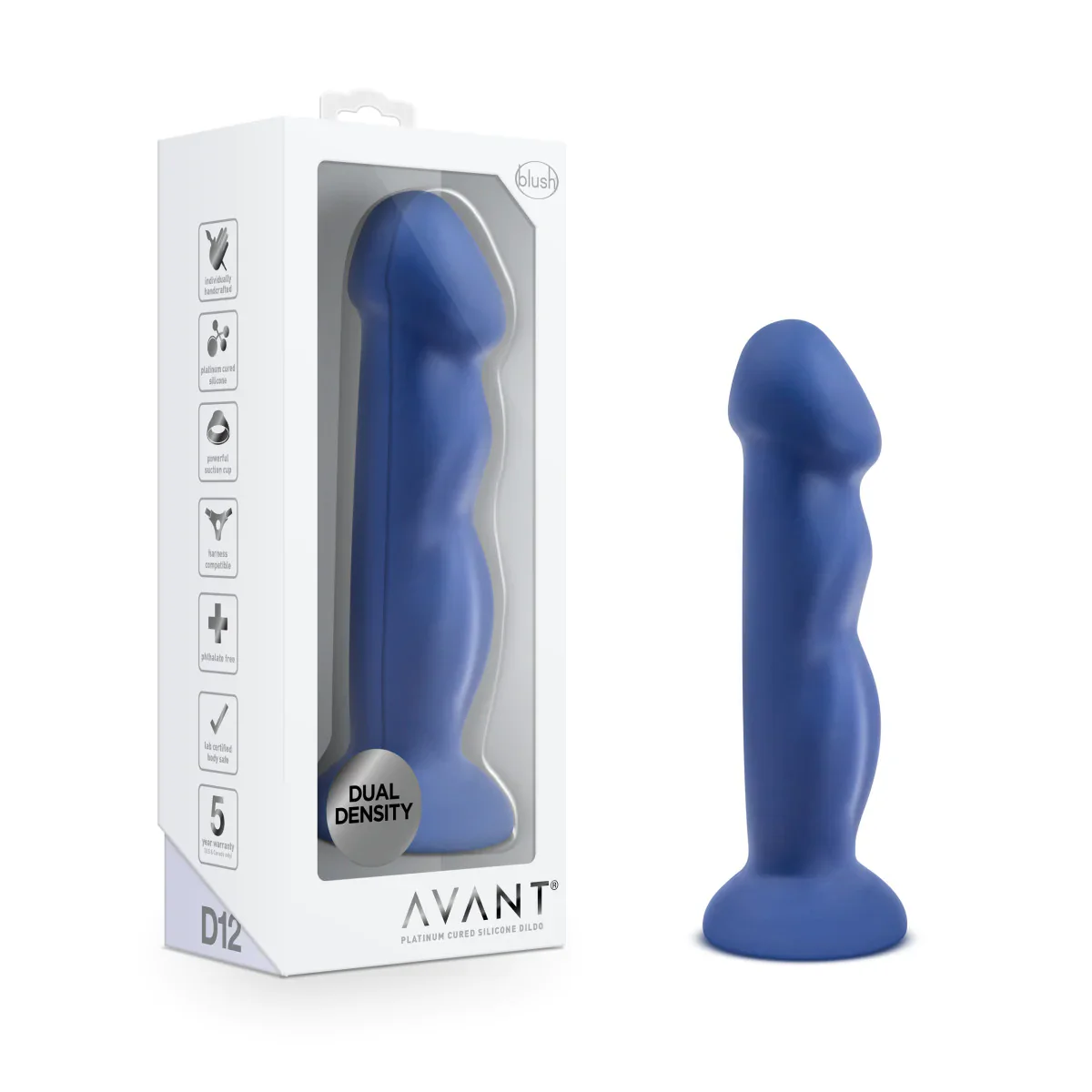 Avant Suko Indigo D12: Artisan 8 Inch Curved G-Spot Dildo with Suction Cup Base - Image 4