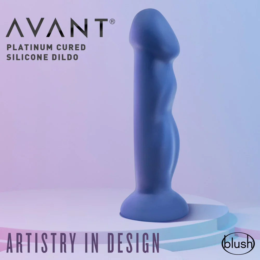 Avant Suko Indigo D12: Artisan 8 Inch Curved G-Spot Dildo with Suction Cup Base - Image 7