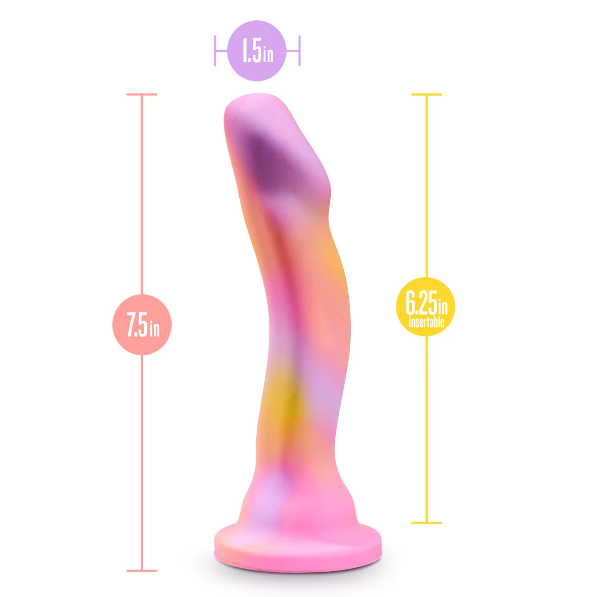 Avant Sun's Out Pink Artisan 7 Inch Curved P-Spot Dildo with Suction Cup Base - Image 5