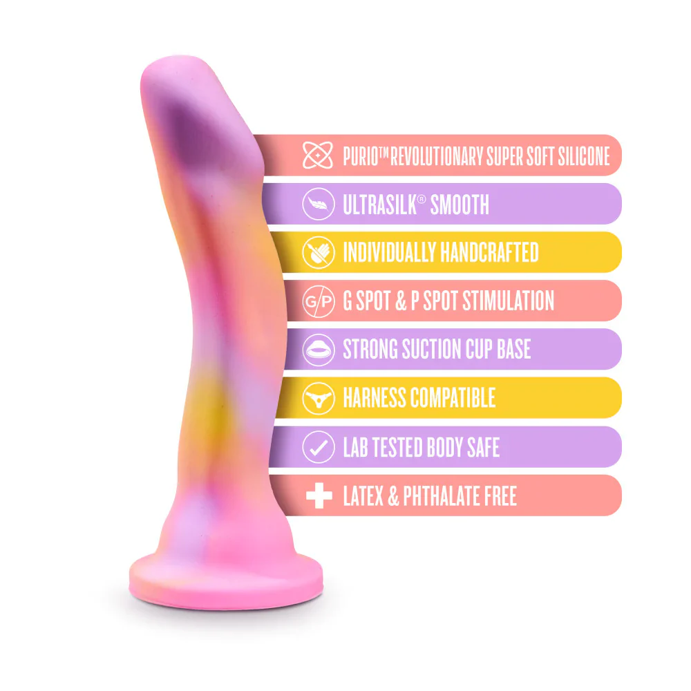 Avant Sun's Out Pink Artisan 7 Inch Curved P-Spot Dildo with Suction Cup Base - Image 6