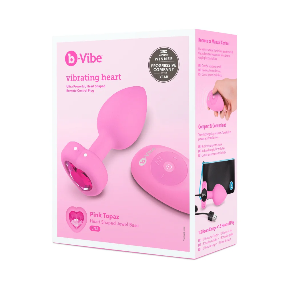 B-Vibe vibrating heart plug Pink Small - Image 2
