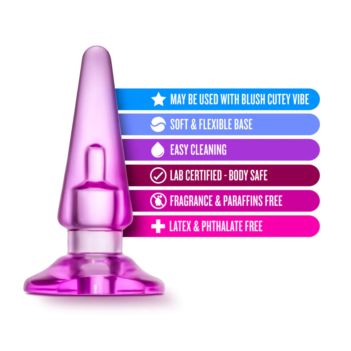 B Yours Basic Pink 4-Inch Anal Plug - Image 3