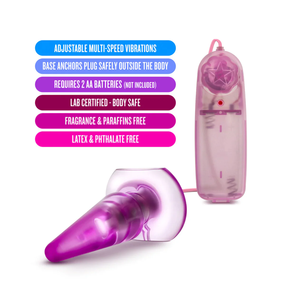 B Yours Basic Pleaser Remote-Control Pink 4-Inch Vibrating Anal Plug - Image 3