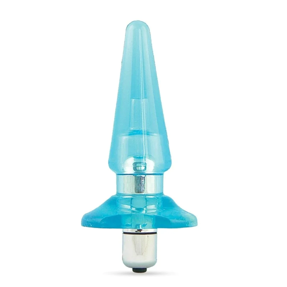 B Yours Basic Vibra Blue 4.5-Inch Vibrating Anal Plug - Image 3