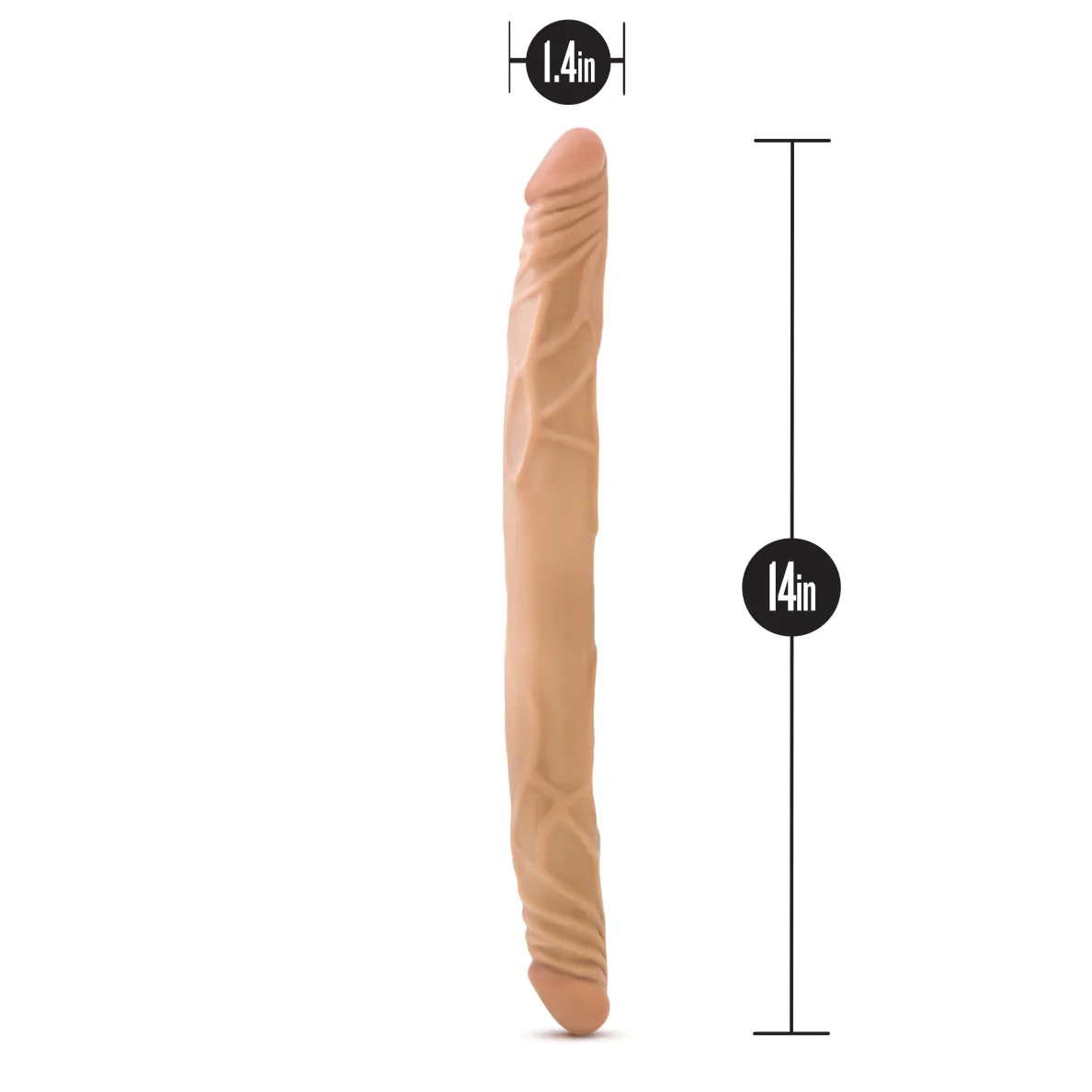 B Yours Double Dildo 14in - Caramel - Image 2
