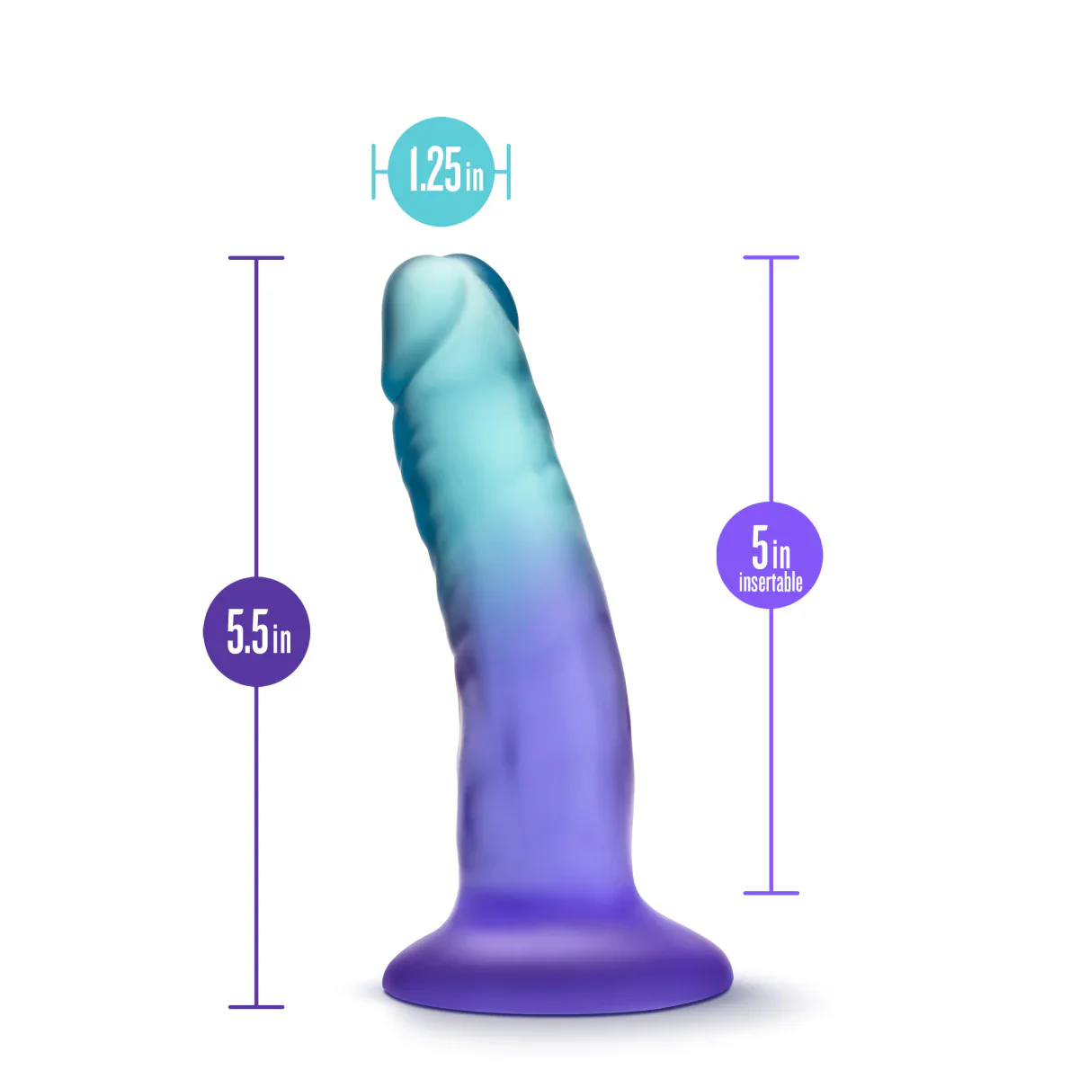 B Yours Morning Dew Realistic Sapphire 5.5-Inch Long Dildo - Image 2