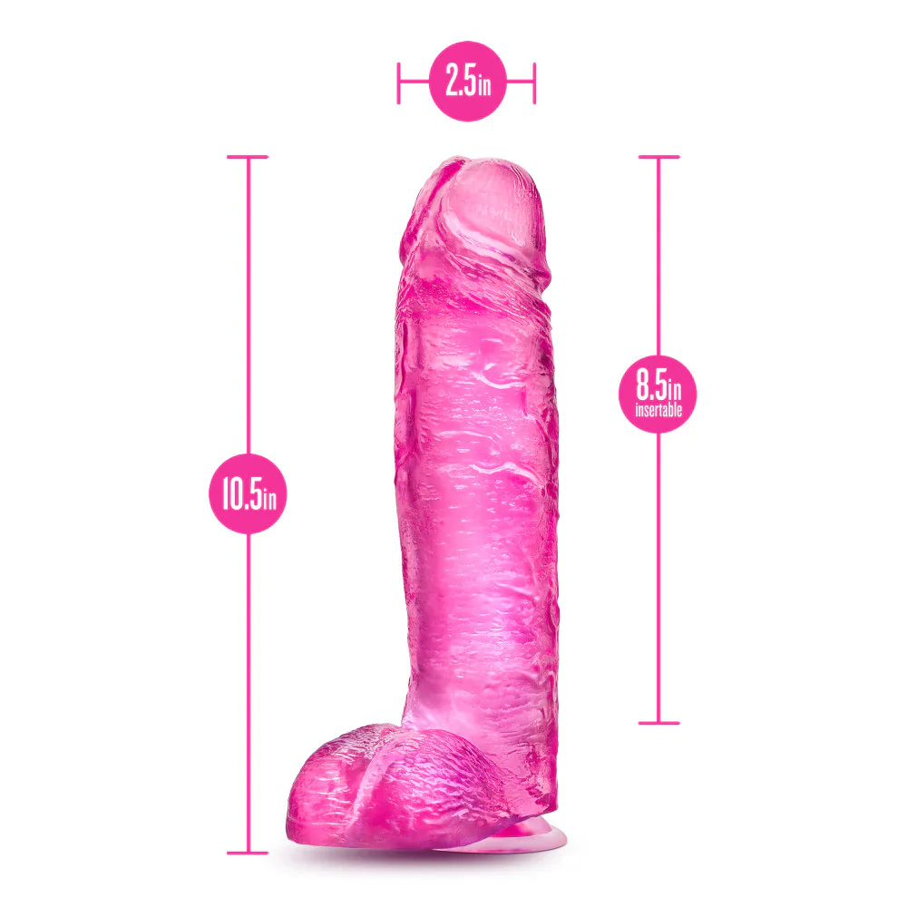 B Yours Plus Big N’ Bulky Pink 10.5-Inch Long Dildo - Image 2