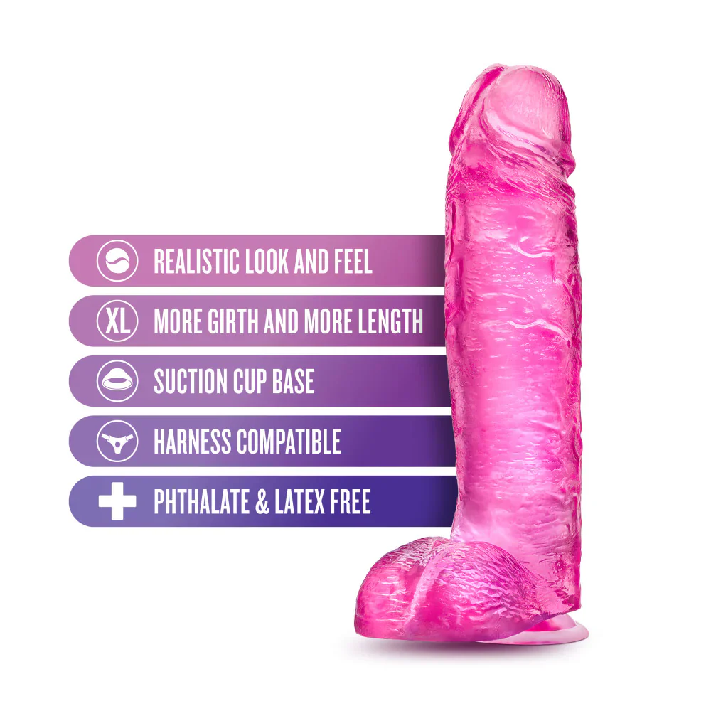 B Yours Plus Big N’ Bulky Pink 10.5-Inch Long Dildo - Image 3