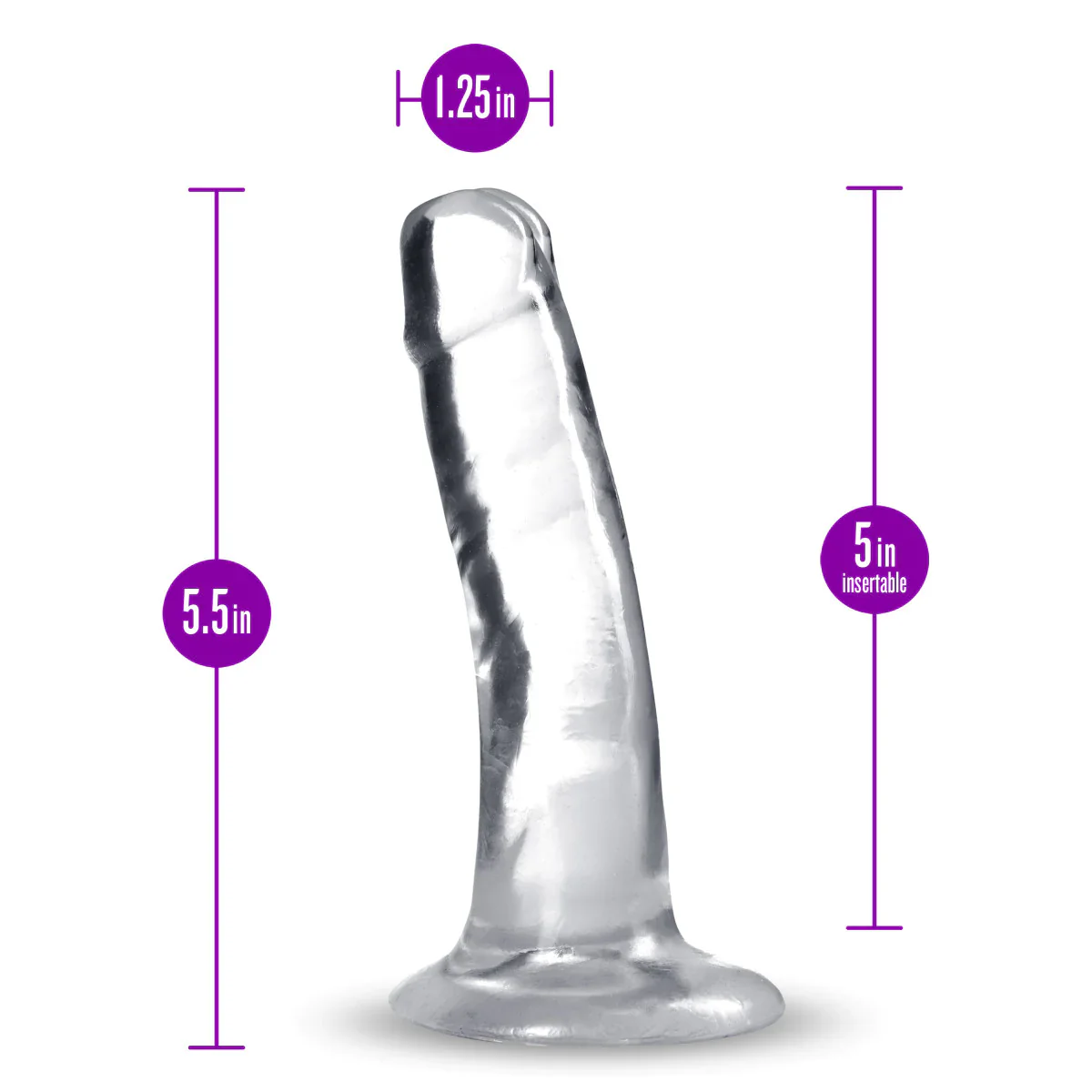 B Yours Plus Hard N’ Happy Realistic G-Spot Clear 5.5-Inch Long Dildo - Image 3