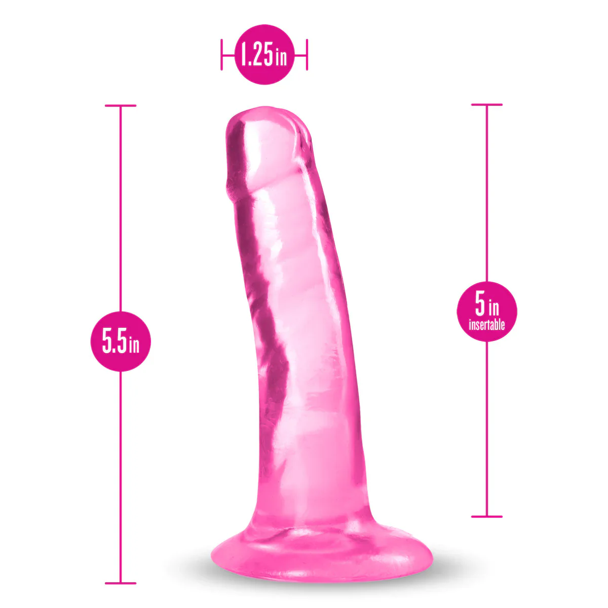 B Yours Plus Hard N’ Happy Realistic G-Spot Pink 5.5-Inch Long Dildo - Image 2