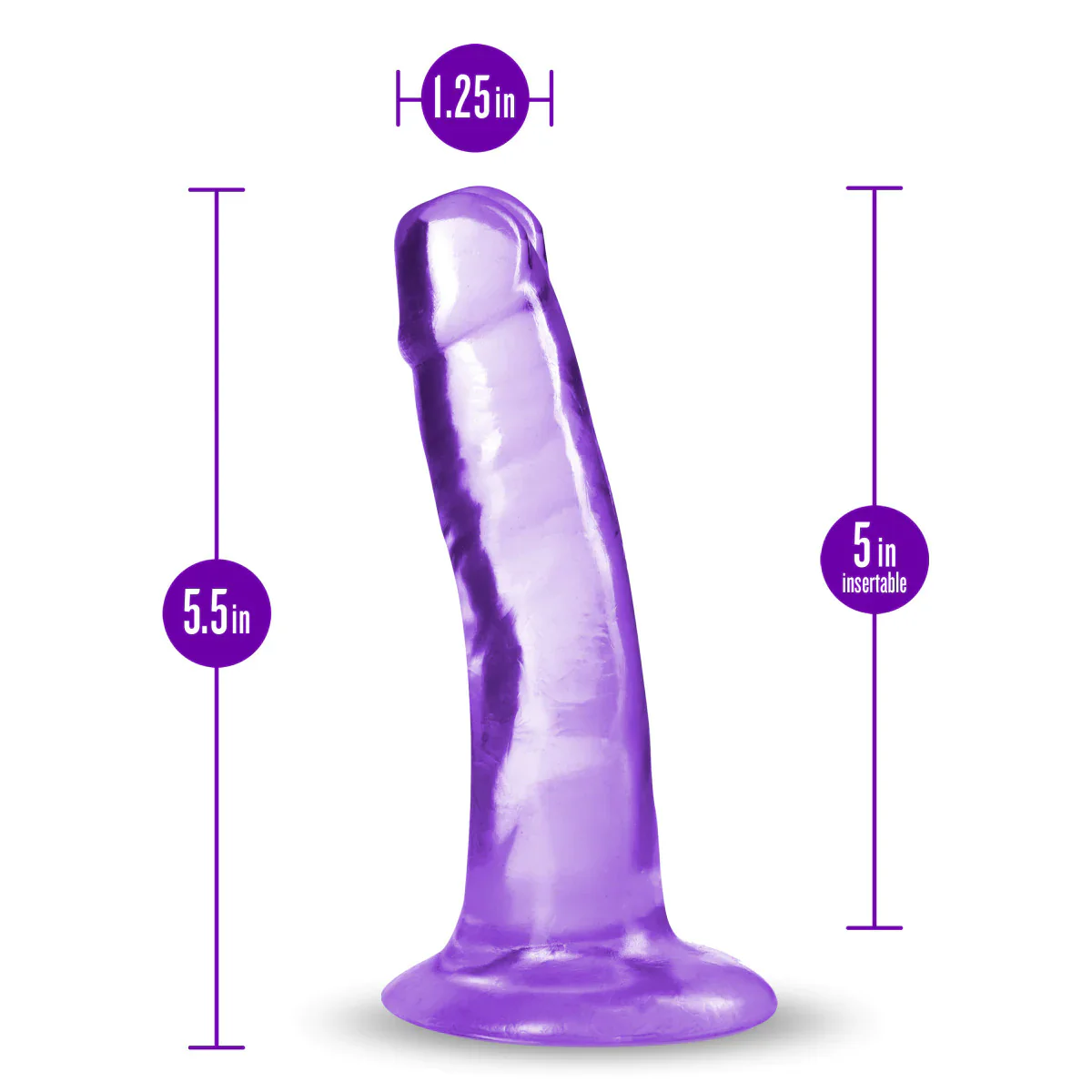 B Yours Plus Hard N’ Happy Realistic G-Spot Purple 5.5-Inch Long Dildo - Image 2