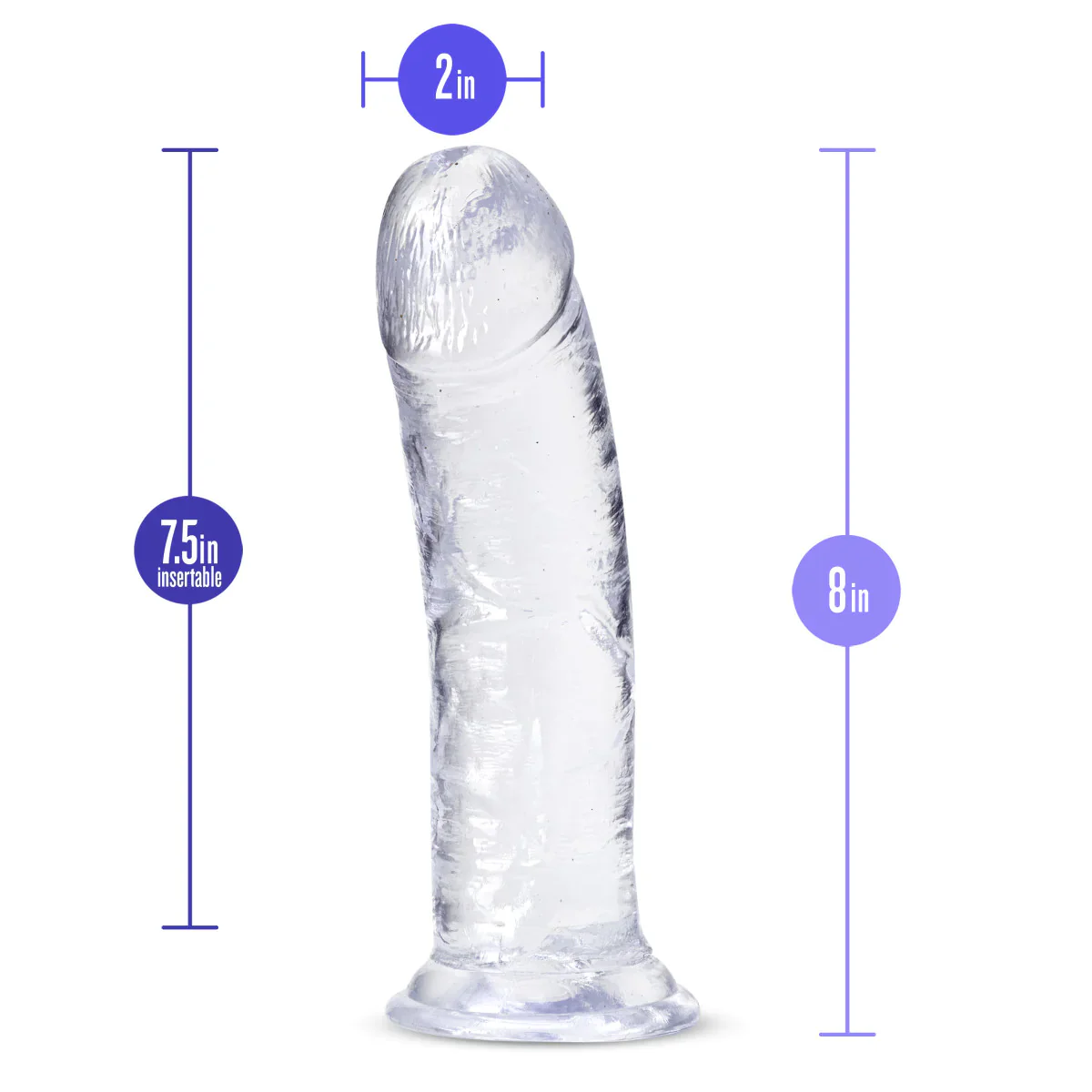 B Yours Plus Roar N’ Ride Realistic Clear 8-Inch Long Dildo - Image 3