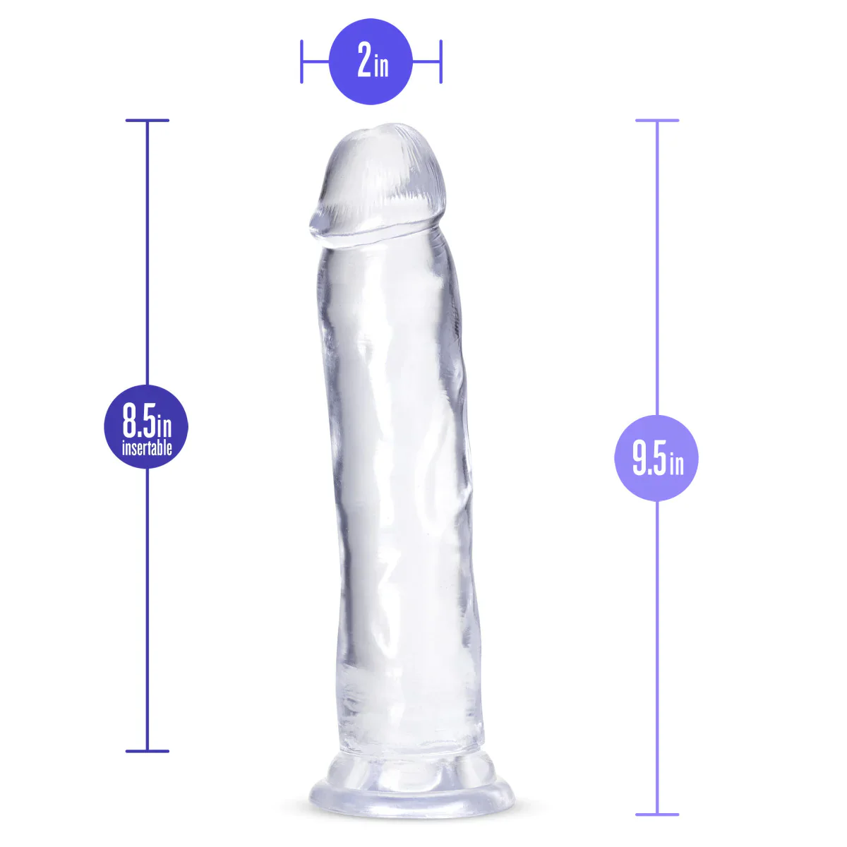 B Yours Plus Thrill N’ Drill Realistic Clear 9.5-Inch Long Dildo - Image 2
