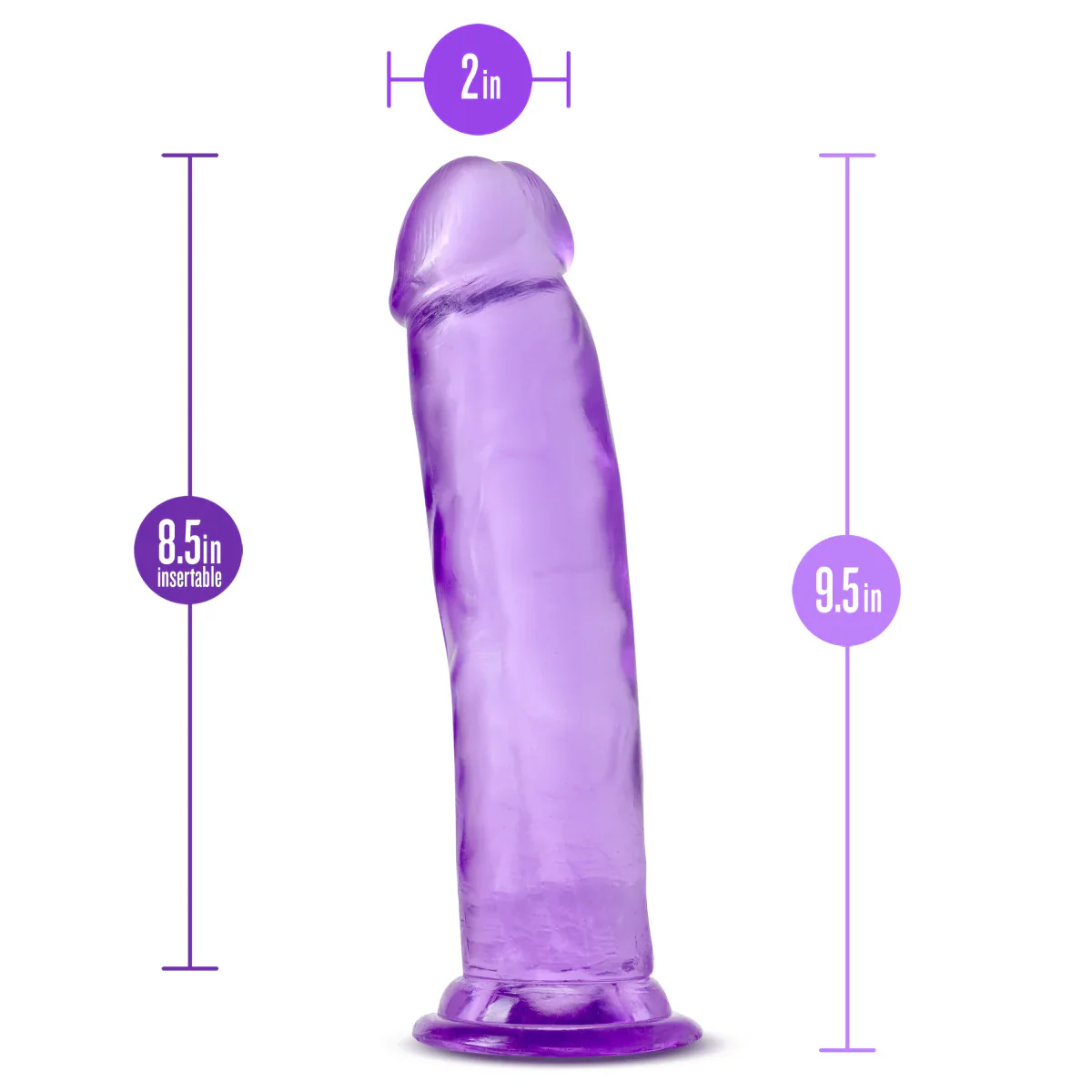 B Yours Plus Thrill N’ Drill Realistic Purple 9.5-Inch Long Dildo - Image 3