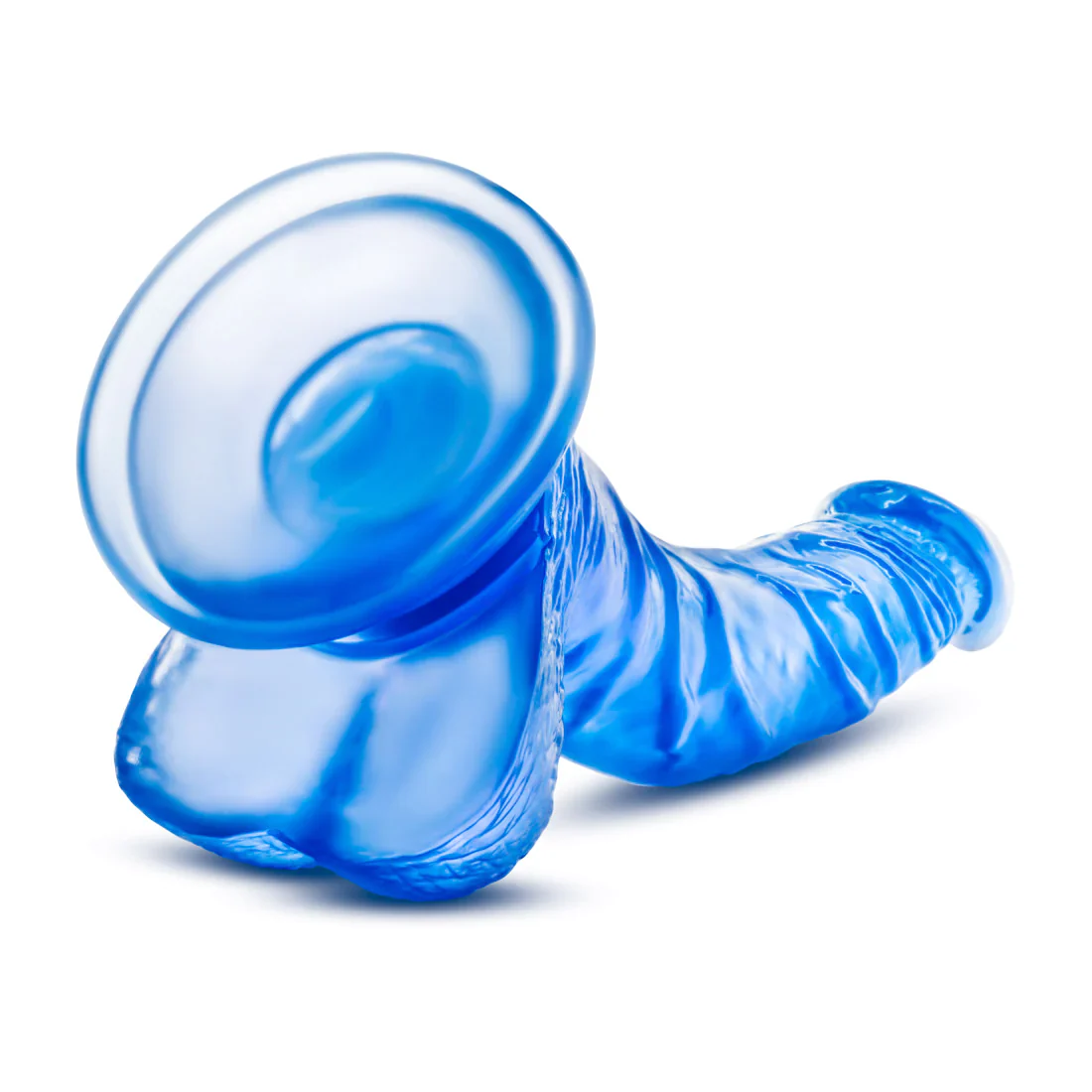 B Yours Sweet N' Hard 7 Realistic Curved Blue 8.5-Inch Long Dildo - Image 4