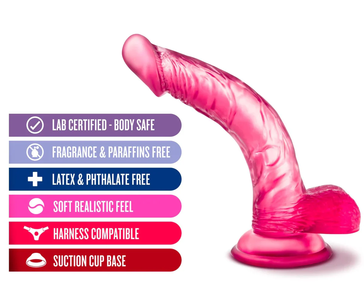 B Yours Sweet N' Hard 7 Realistic Curved Pink 8.5-Inch Long Dildo - Image 2