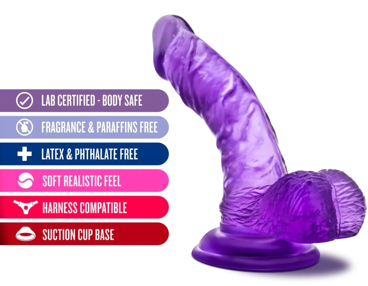 B Yours Sweet N' Hard 8 Realistic Curved Purple 6.5-Inch Long Dildo - Image 3