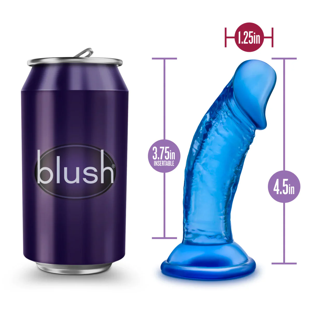 B Yours Sweet N' Small 6 Realistic Blue 4.5-Inch Long Dildo - Image 2