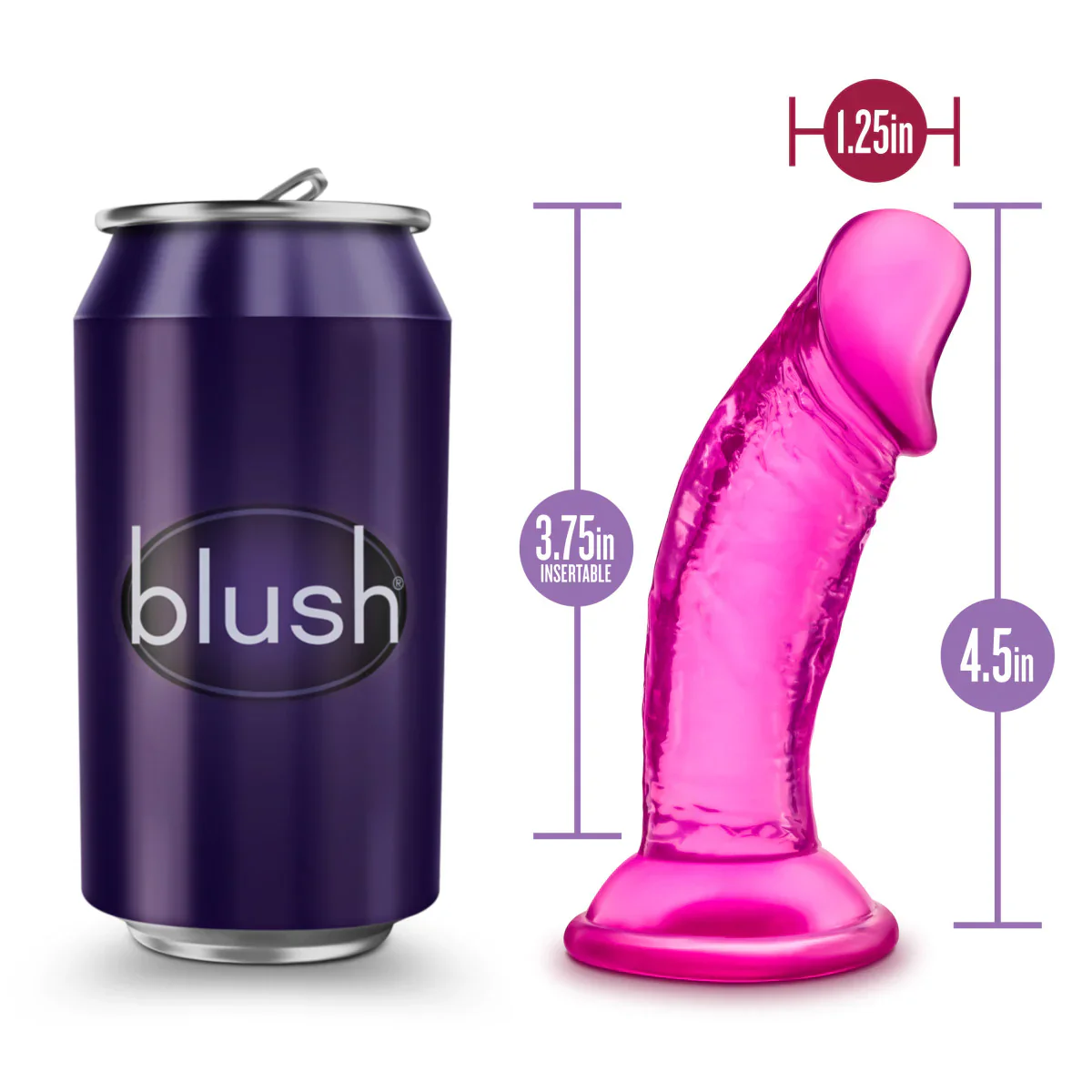B Yours Sweet N' Small Realistic Pink 4.5-Inch Long Dildo - Image 3