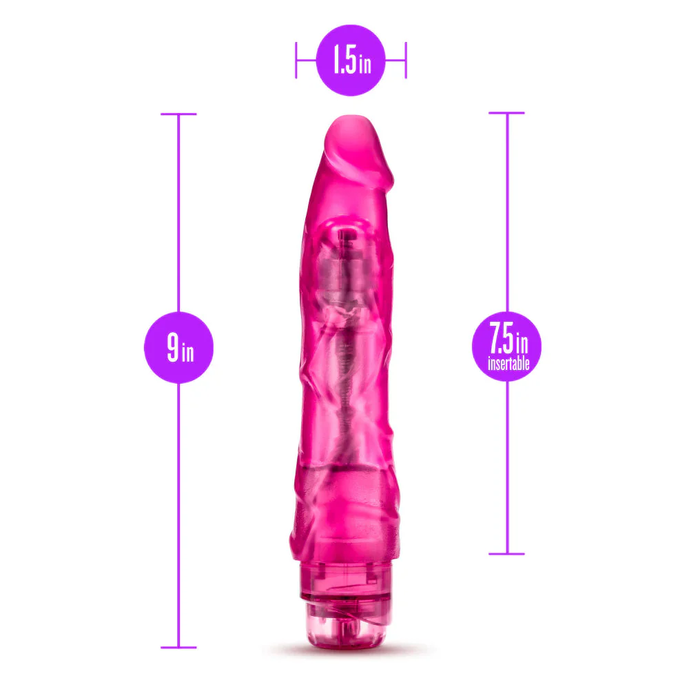 B Yours Vibe #1 Realistic Pink 9-Inch Long Vibrating Dildo - Image 2