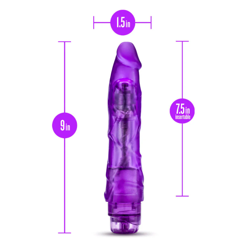 B Yours Vibe #1 Realistic Purple 9-Inch Long Vibrating Dildo - Image 2