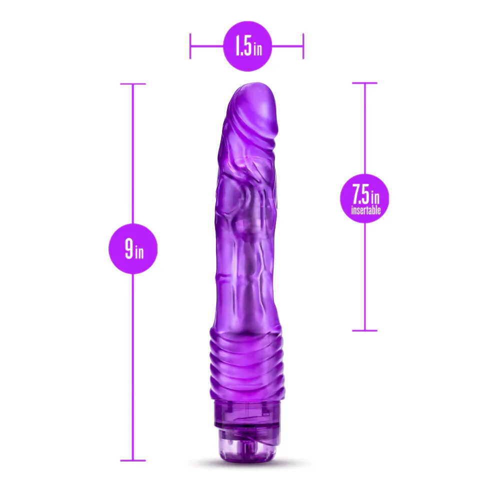 B Yours Vibe #2 Realistic Purple 9-Inch Long Vibrating Dildo - Image 2