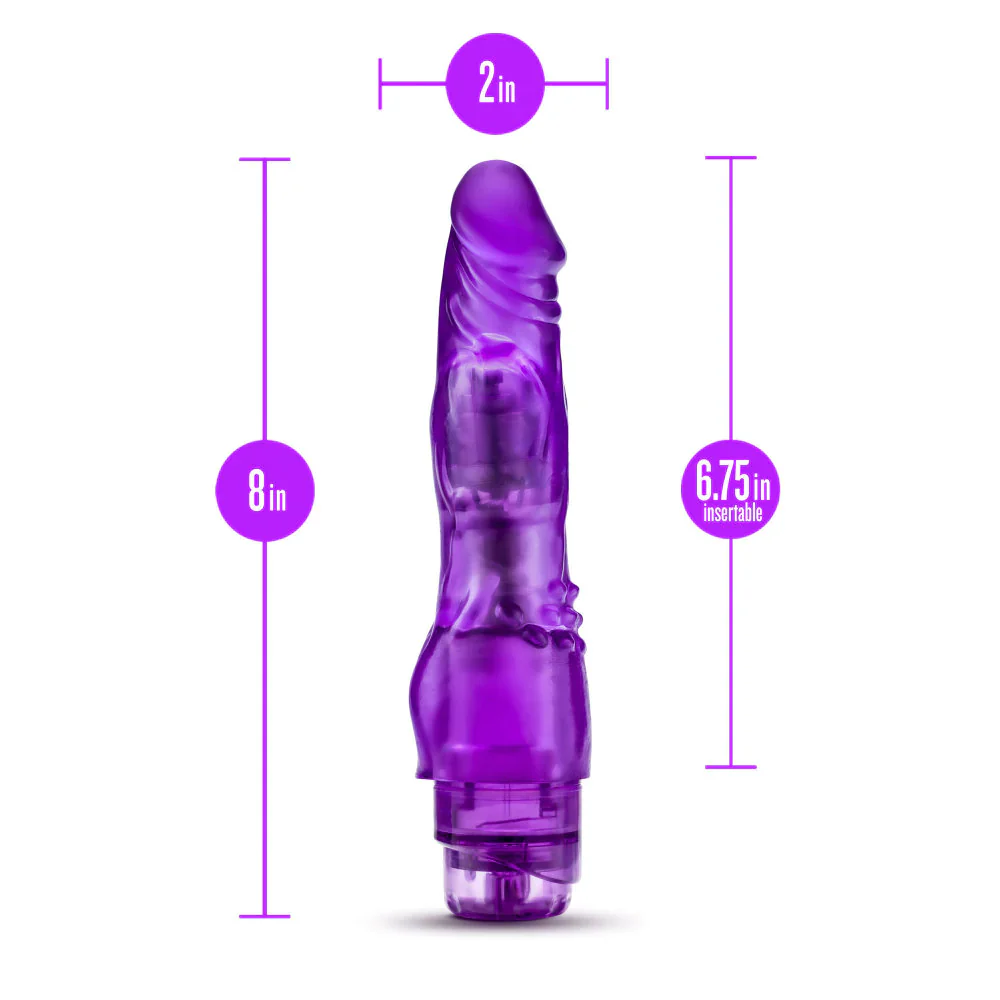 B Yours Vibe #4 Realistic Purple 8-Inch Long Vibrating Dildo - Image 2