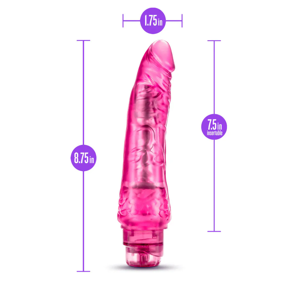 B Yours Vibe 7 Realistic Pink 8.5-Inch Long Vibrating Dildo - Image 2
