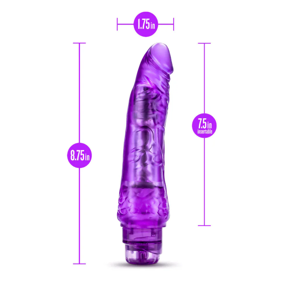 B Yours Vibe 7 Realistic Purple 8.5-Inch Long Vibrating Dildo - Image 2