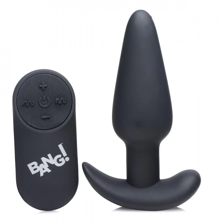 BANG Remote Control 21X Vibrating Silicone Butt Plug - Black - Image 2