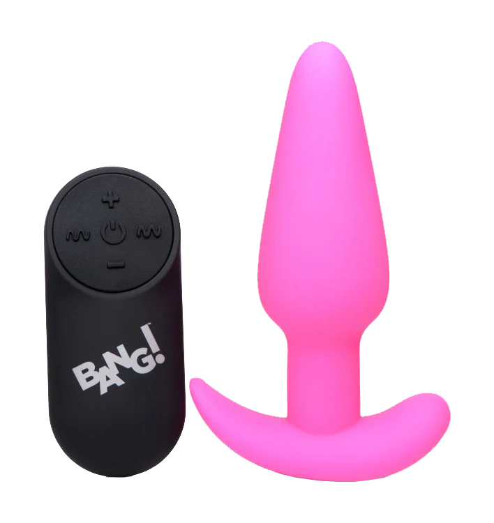 BANG Remote Control 21X Vibrating Silicone Butt Plug - Pink