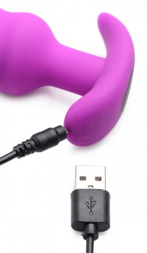 BANG Remote Control 21X Vibrating Silicone Swirl Butt Plug - Purple - Image 6