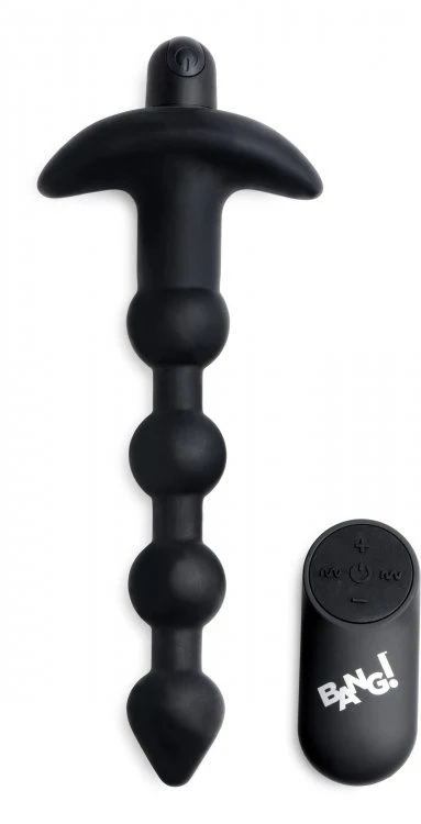 BANG Remote Control Vibrating Silicone Anal Beads - Black - Image 2