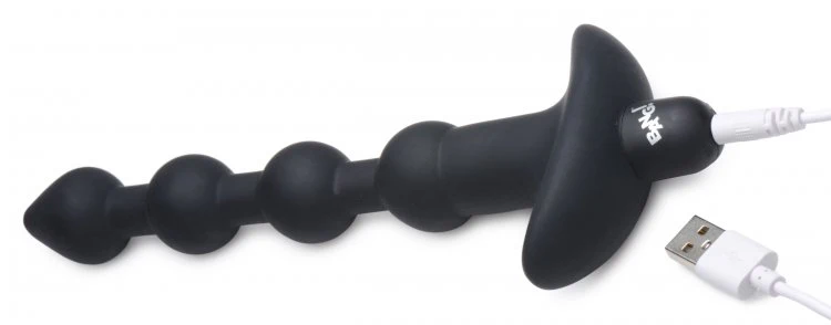 BANG Remote Control Vibrating Silicone Anal Beads - Black - Image 4