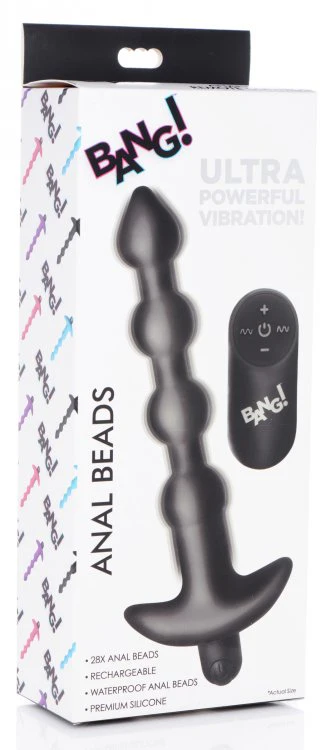 BANG Remote Control Vibrating Silicone Anal Beads - Black - Image 6