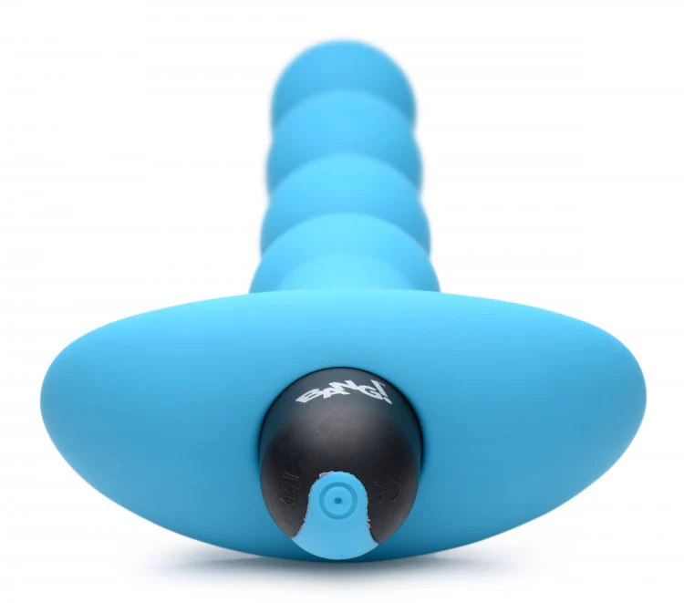 BANG Remote Control Vibrating Silicone Anal Beads - Blue - Image 4