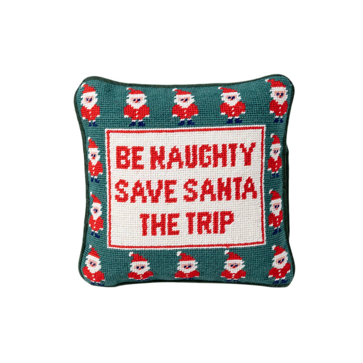 Be Naughty Needlepoint Pillow - Image 2