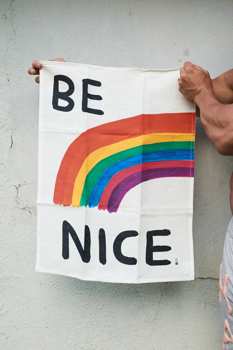 Be Nice Tea Towel - Third Drawer Down X David Shrigley - Image 2