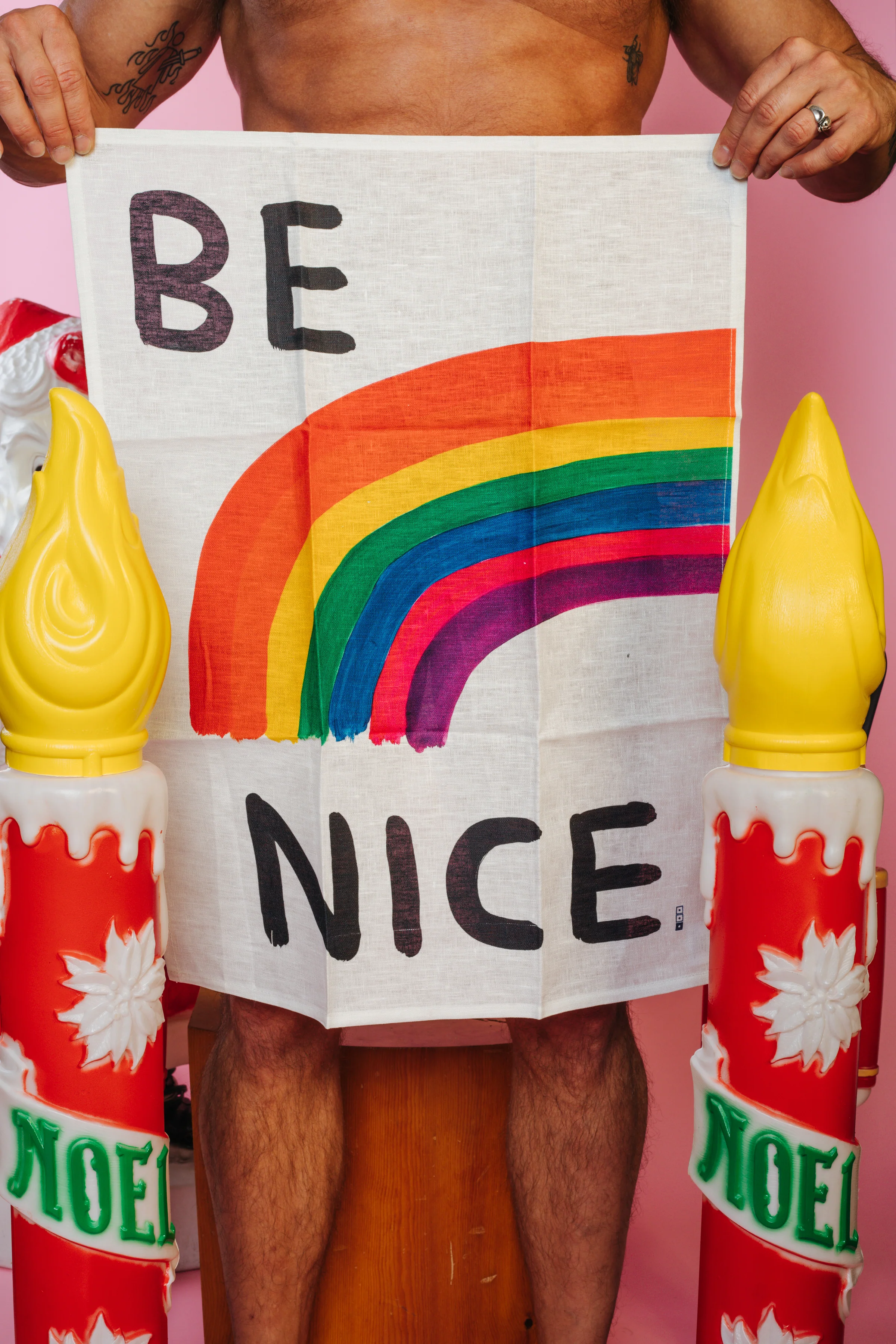 Be Nice Tea Towel - Third Drawer Down X David Shrigley - Image 4