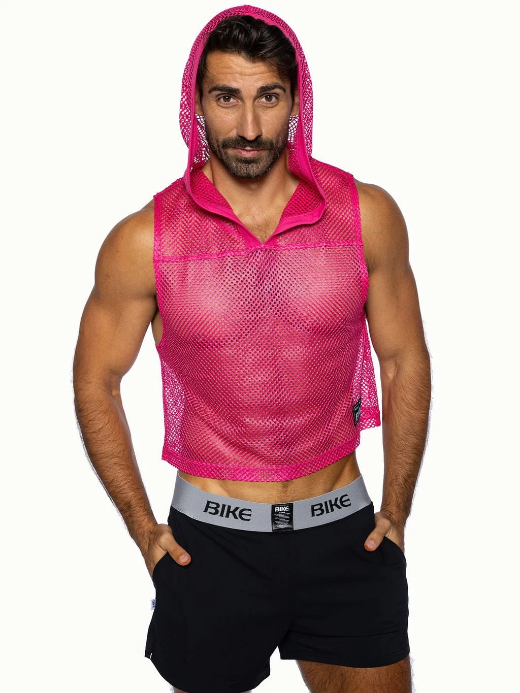 BIKE Hooded Sleeveless Practice Jersey - Hot Pink - Image 6