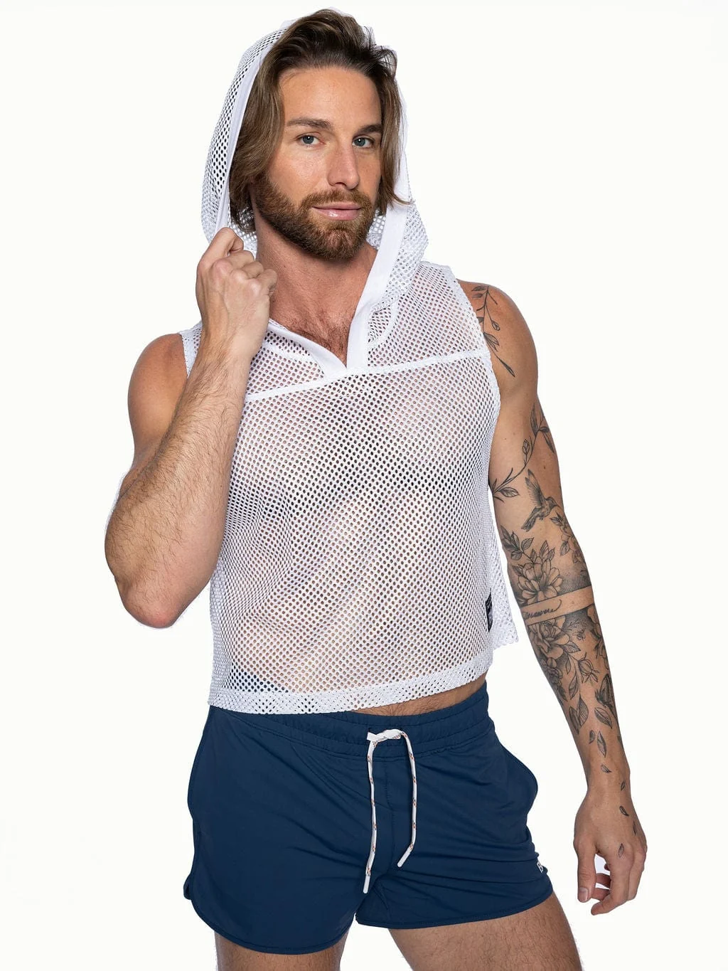 BIKE Hooded Sleeveless Practice Jersey - White - Image 3