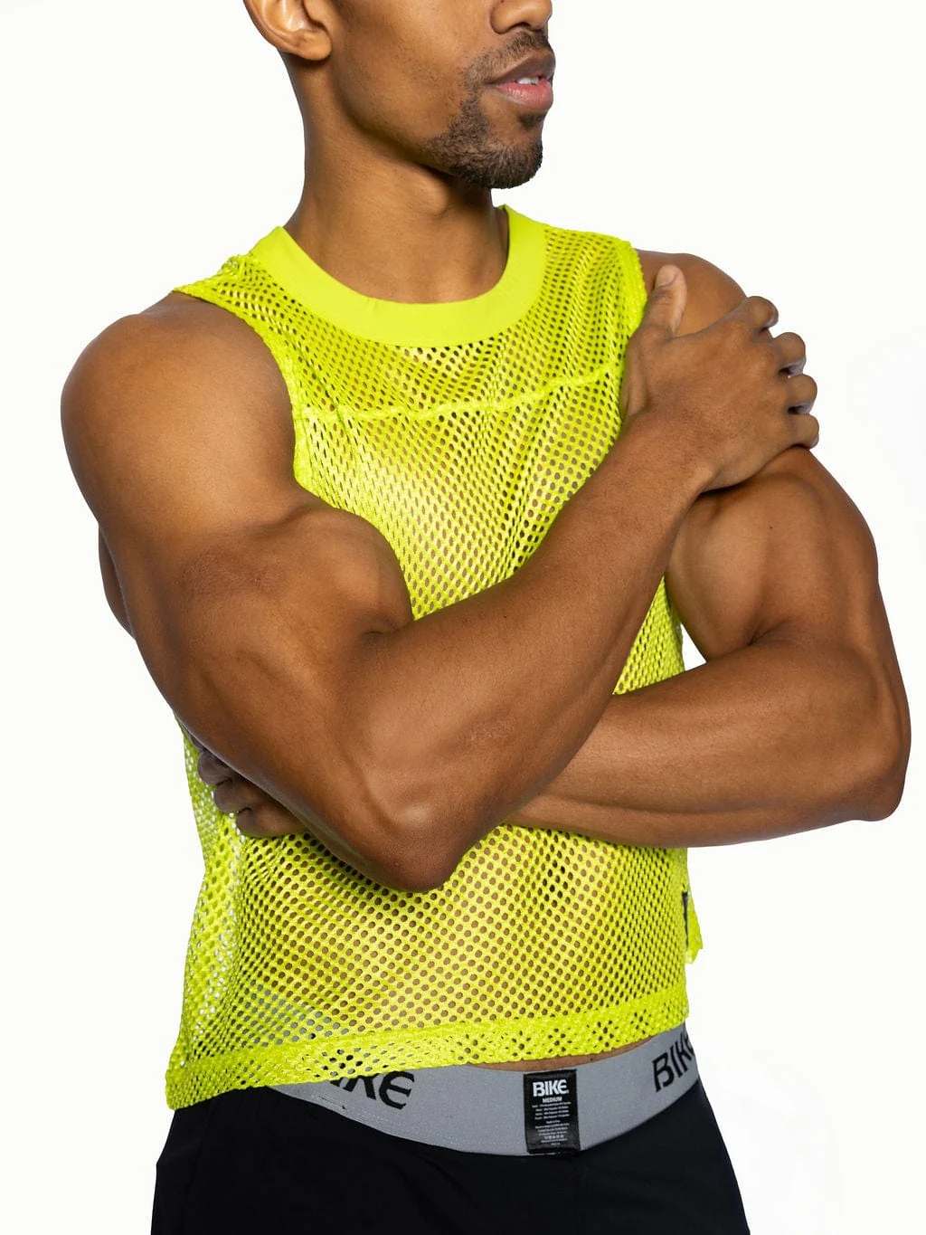 BIKE Short Sleeveless Practice Jersey - Acid Lime - Image 4
