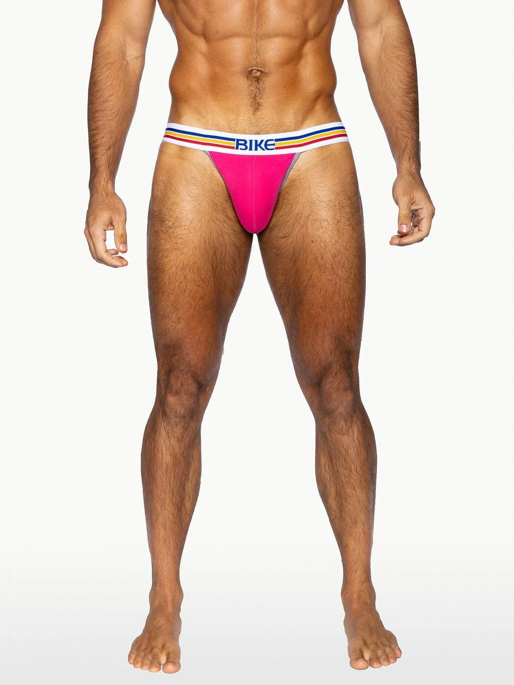 BIKE Stretch Cotton Jock Brief - Pink - Image 3